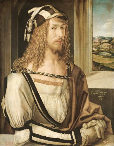 Albrecht Dürer: Selbstbildnis mit Landschaft (c) Museo del Prado, Madrid
