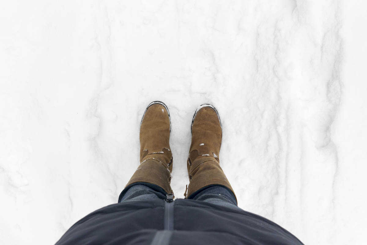 Winterstiefel im Schnee 