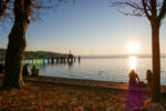 Herrsching: Sonnenuntergang am Ammersee.