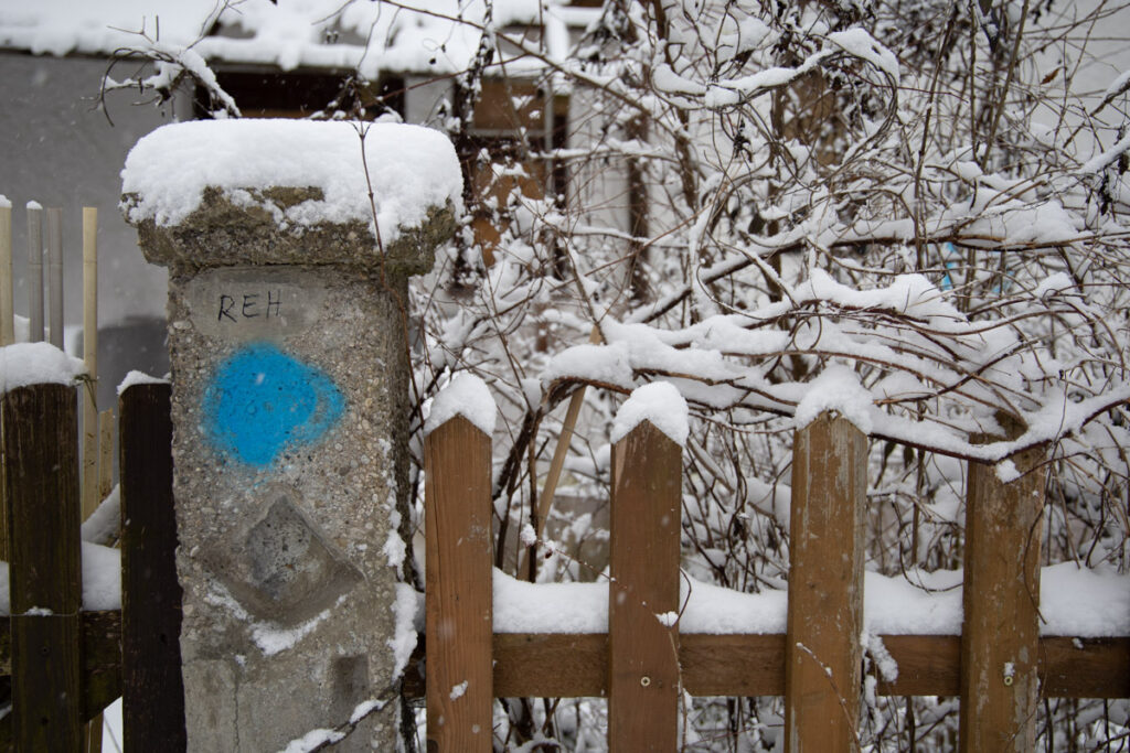 Die alte Eggarten-Siedlung in München, Januar 2021.