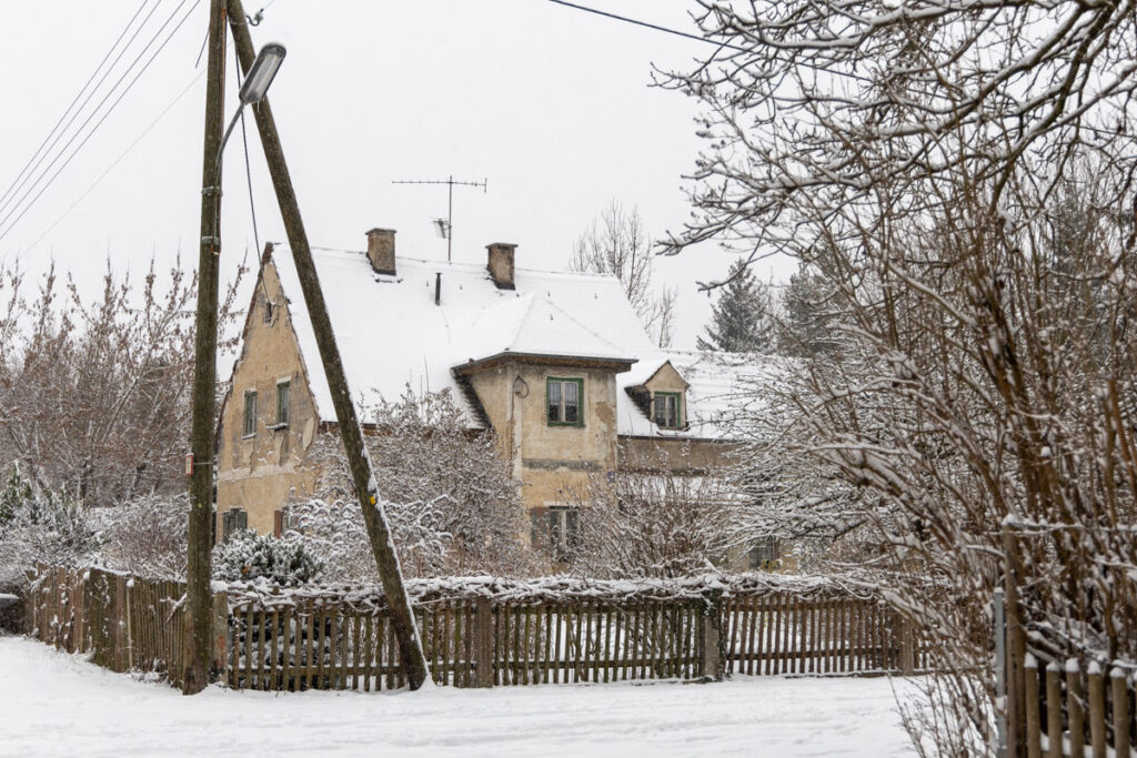 Die alte Eggarten-Siedlung in München, Januar 2021. (Ecke Daxetstraße/Marderstraße)