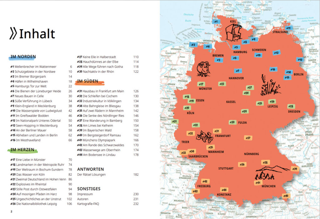 44 Geschichten im Norden, im Herzen und im Süden von Deutschland.