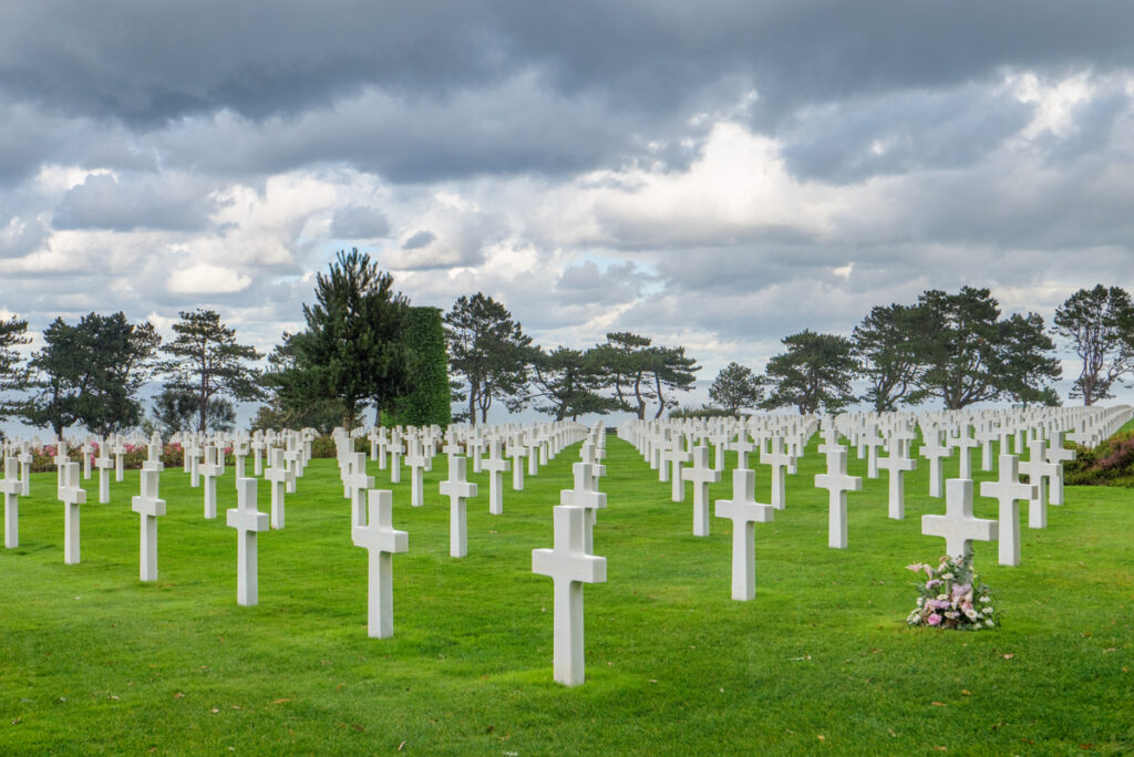 Auf dem Amerikanischen Soldatenfriedhof von Colleville-sur-Mer.